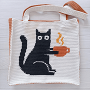 Coffee Tote Bag Crochet  Pattern