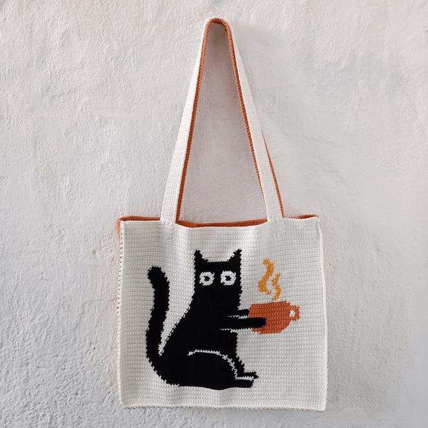 Coffee Tote Bag Crochet  Pattern