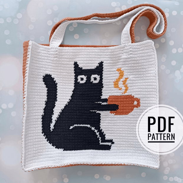 Coffee Tote Bag Crochet  Pattern