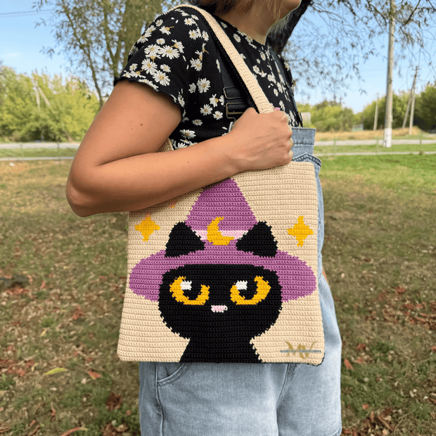 Black Cat hat bag Crochet Bag Pattern