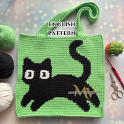 Black Cat on Green Bag Crochet Pattern