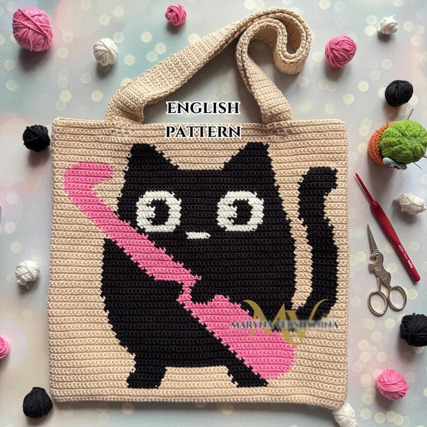 Cat and hook crochet pattern